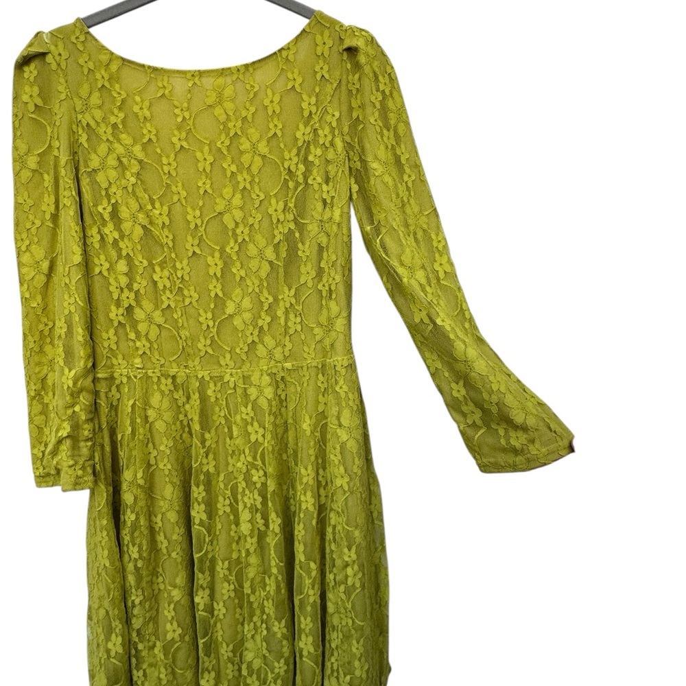 Ark & Co Olive Lace Long Sleeve Dress size Medium - Picture 4 of 7